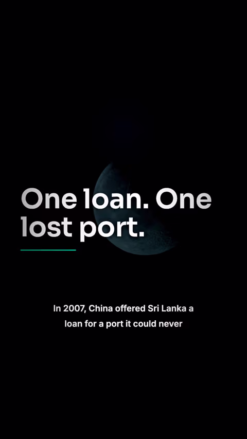 Storyboard frame: hook title card — One loan. One lost port.